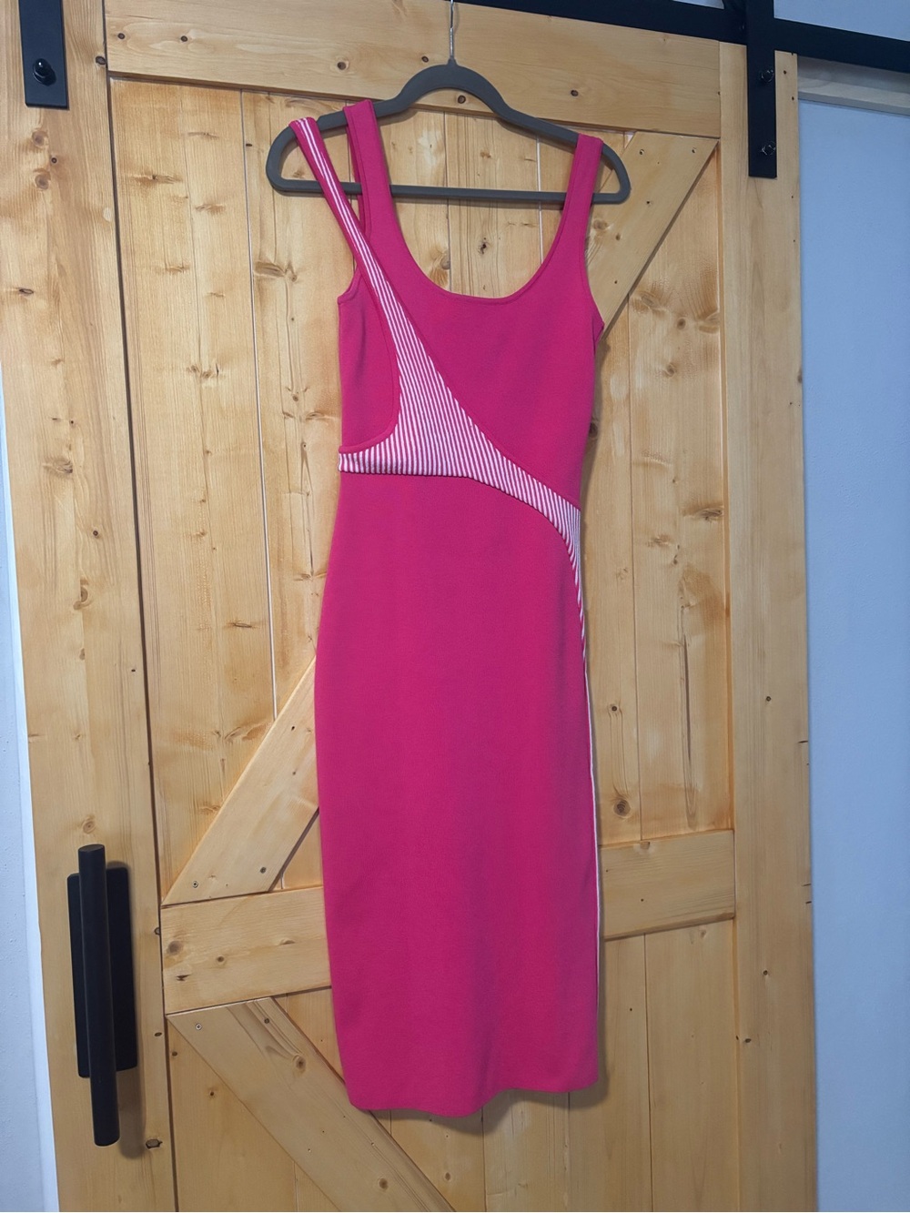 Esteban Cortazar Collective Pink Varsity Knit Midi Dress XS excellent condition.